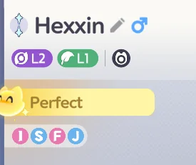 Eine Aniimo-Karte mit dem Abzeichen „Perfect“ bei einem in der Overworld gefangenen Aniimo