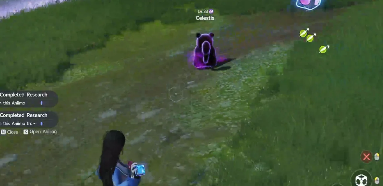 Ein wildes Aniimo draußen in der Overworld mit der dunkel leuchtenden Aura des Umbral-Traits