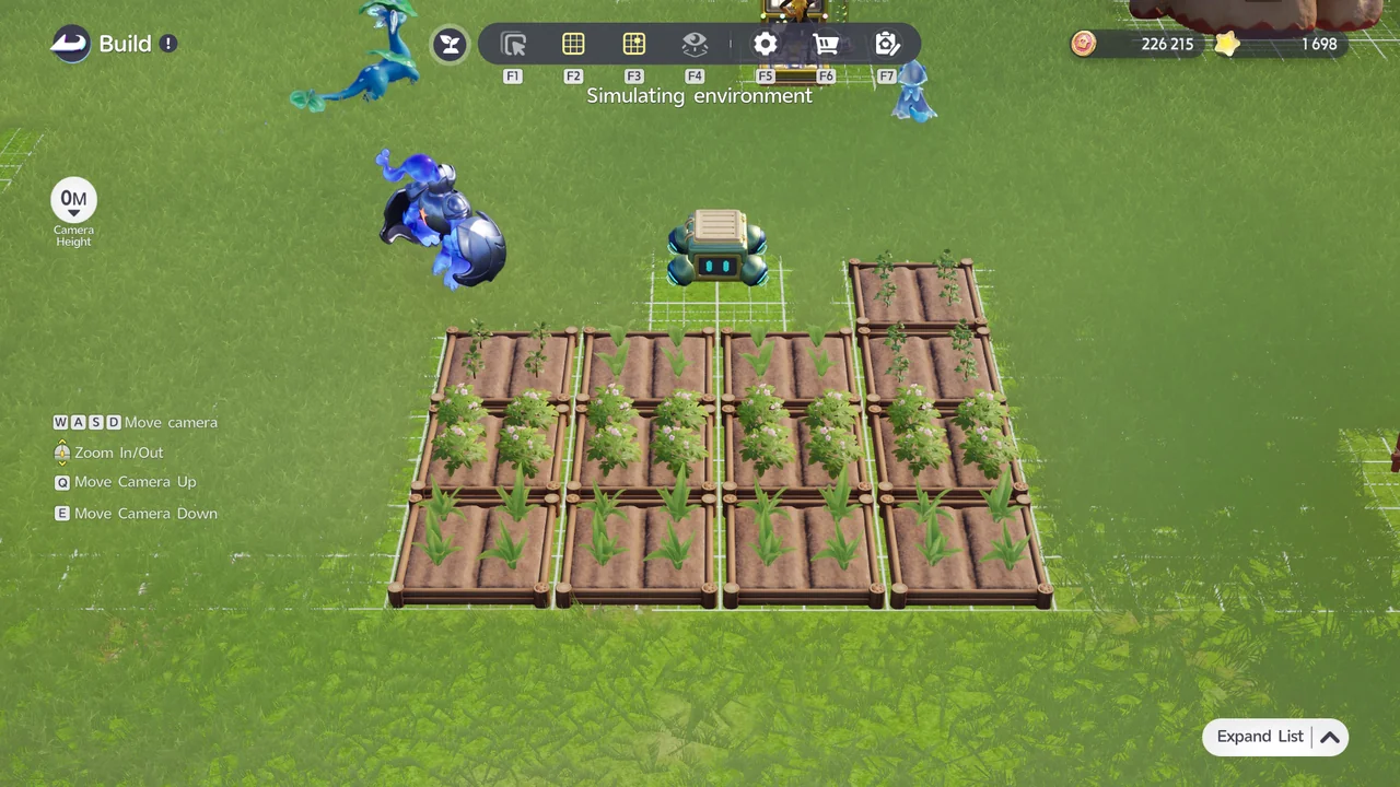 Farmland plots with a Storage Unit placed right next to them on the Build screen