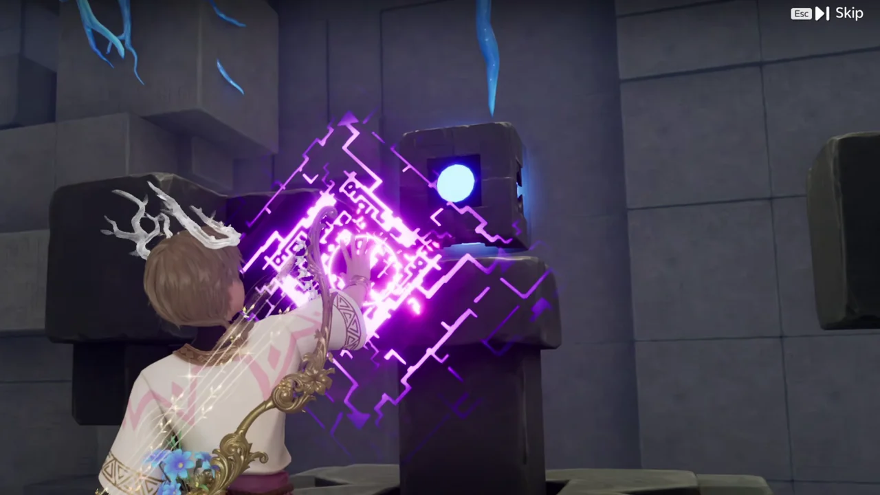 Interacting with the cube at the end of Sanctum: Chasing Clouds to repair the Vein