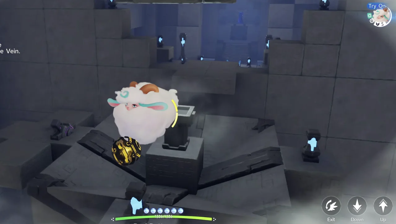 Turbo floating with Cloudwalk while carrying a Battery on its wool