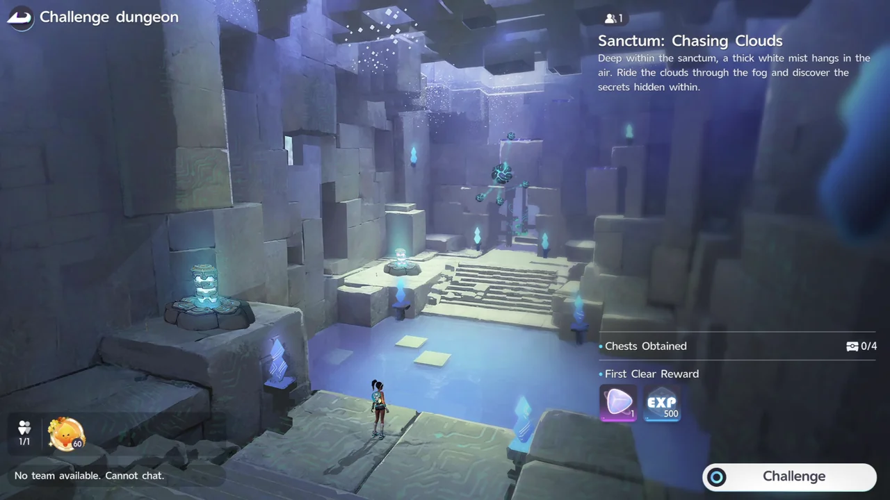 The First Clear Reward for Sanctum: Chasing Clouds showing Lumin Amber x1 and EXP 500