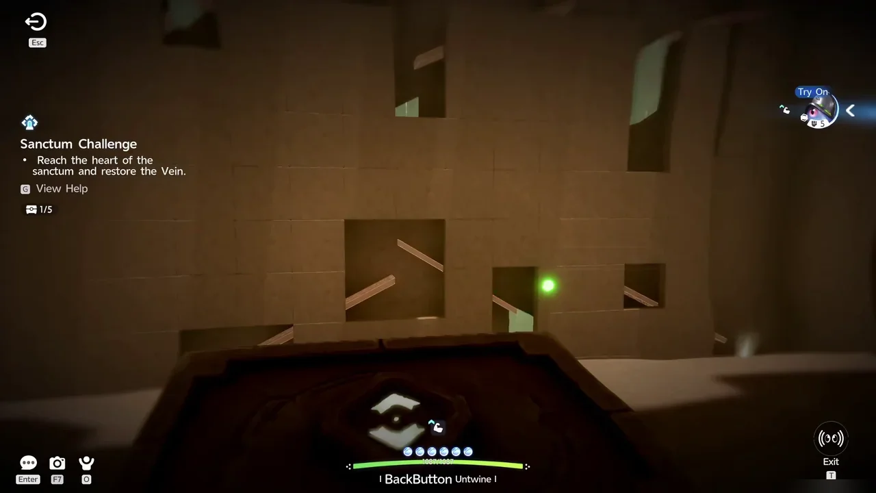 The next ball arriving on the lower track, with the chest counter updated