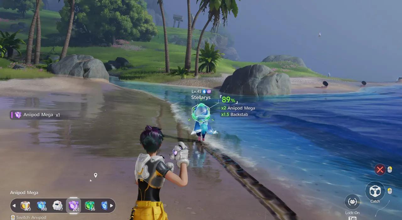 Aiming an Aniipod Mega at a Stellarys on a rainy beach