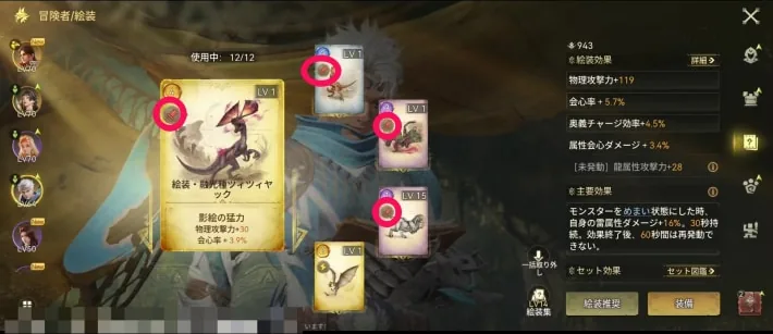 Visages equipped as a 4-piece set